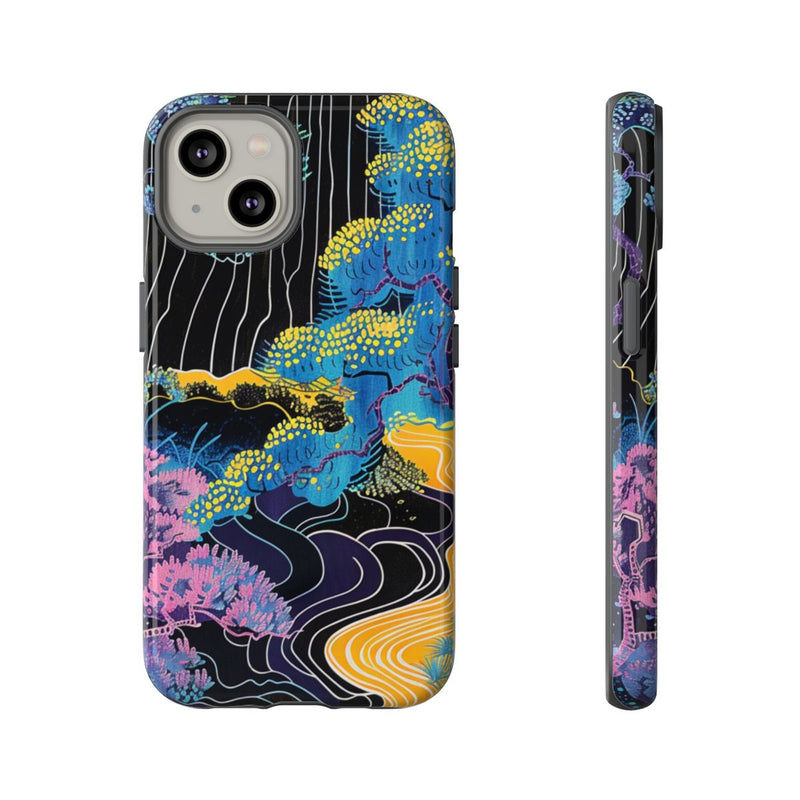 Kleurrijke Abstracte Bomen en Rivier