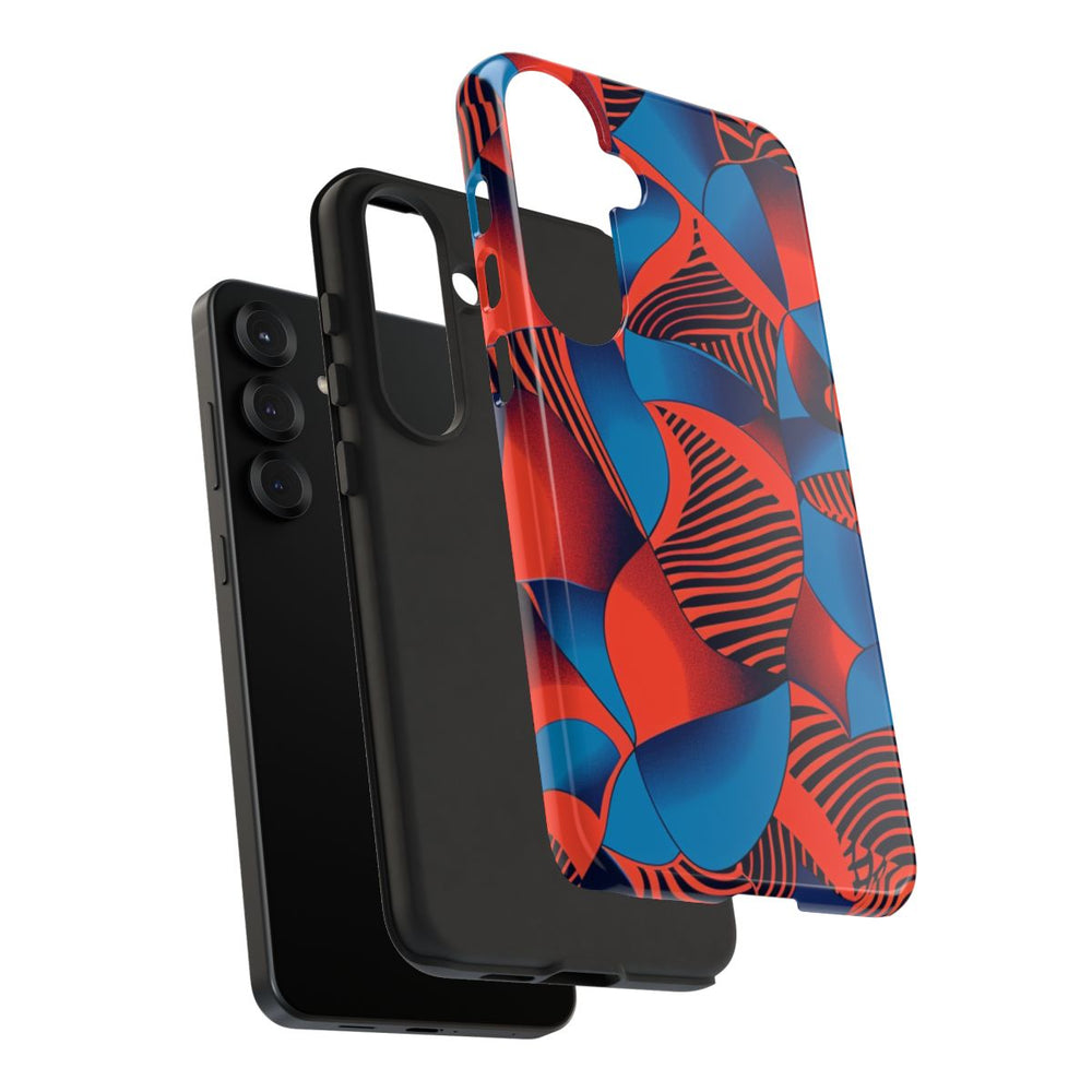 Levendig Rood-Blauw Abstract Patroon