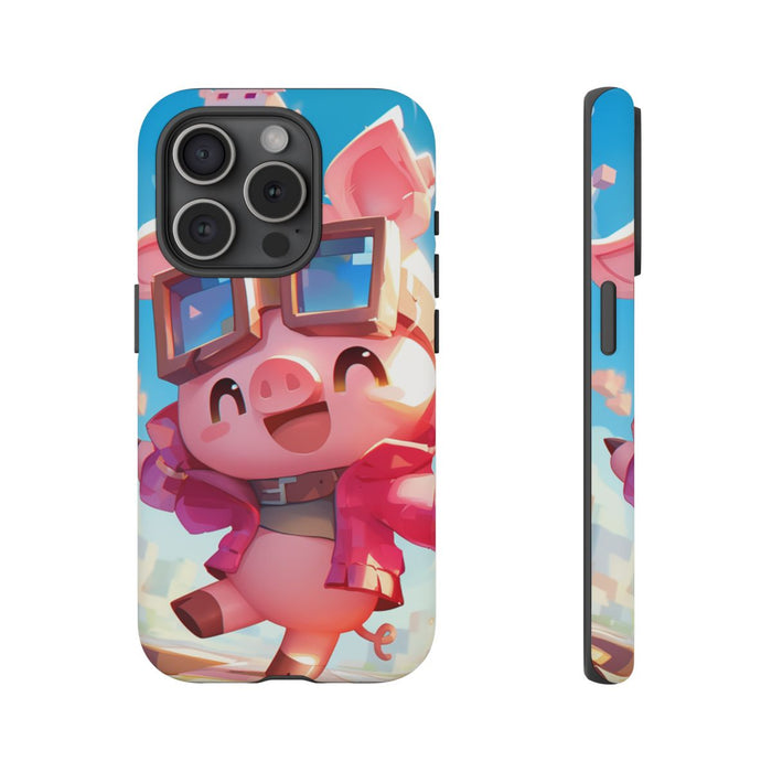 Vrolijk Roze Varkentje met Bril en Hoodie