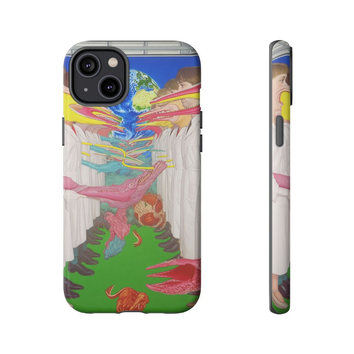 Surrealistische Figuren met Langgerekte Gezichten en Aardemotief