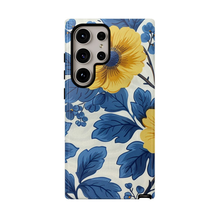 Blauw-Geel Bloemenpatroon