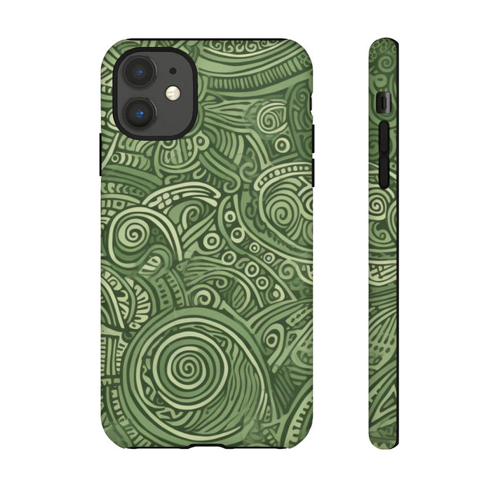 Abstract Groen Tribal Doodle Patroon
