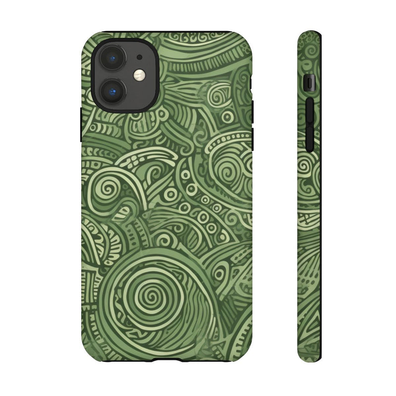 Abstract Groen Tribal Doodle Patroon