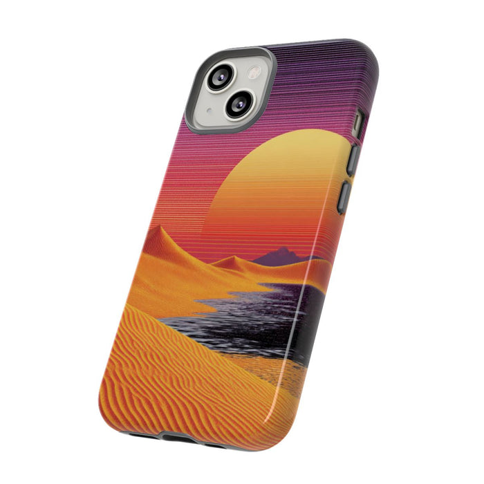 Zonsondergang boven Oranje Zandduinen met Retro Zon