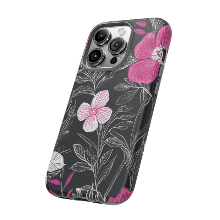 Roze en Witte Bloemenprint