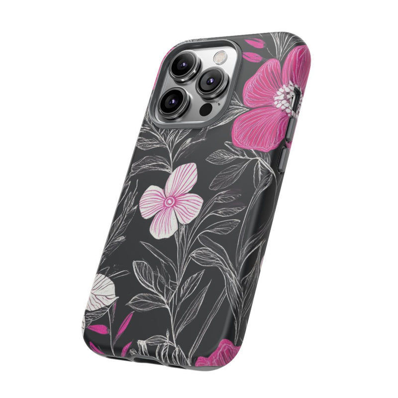 Roze en Witte Bloemenprint