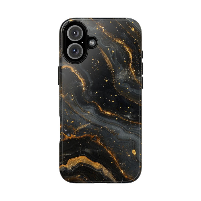 Zwart-Gouden Marmer Abstract Patroon