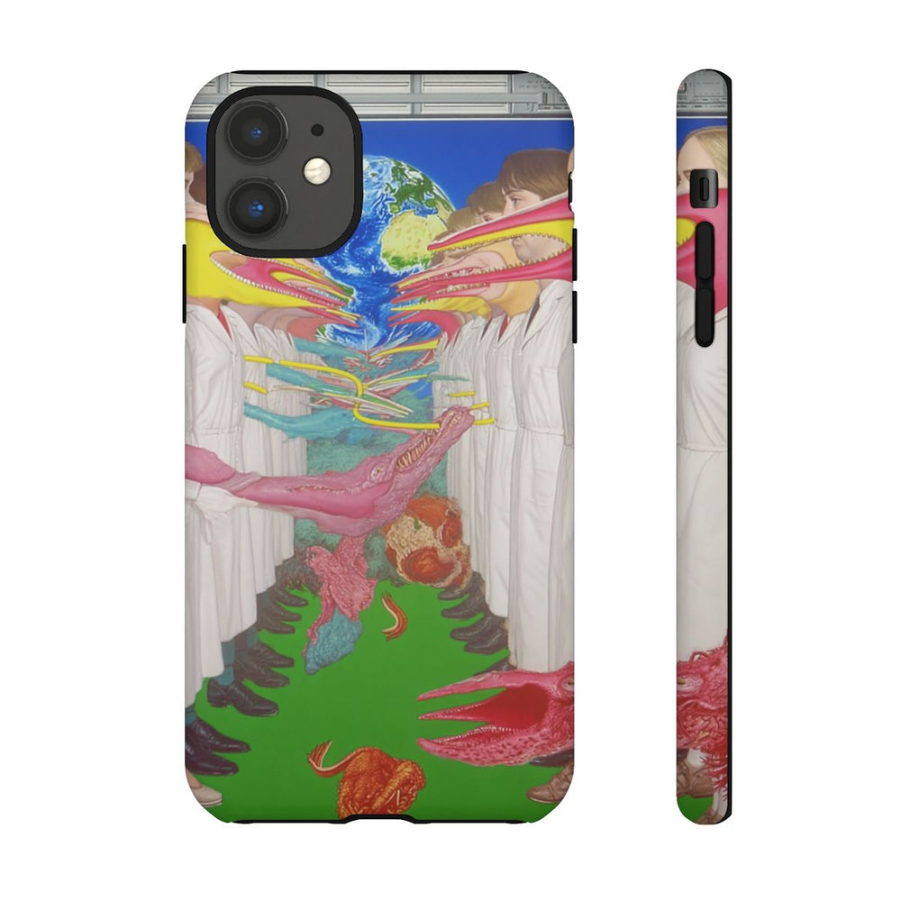 Surrealistische Figuren met Langgerekte Gezichten en Aardemotief