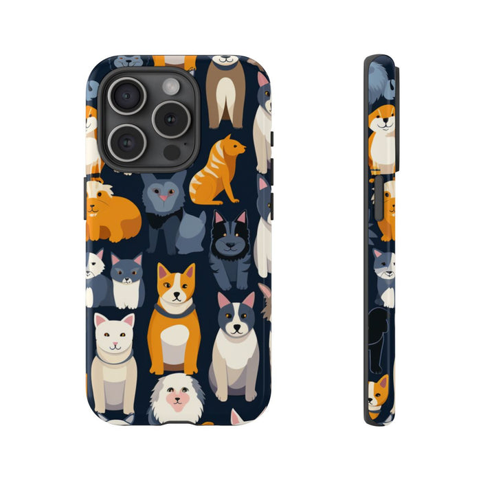 Kleurrijk Katten- en Hondenpatroon in Aantrekkelijke Kleuren