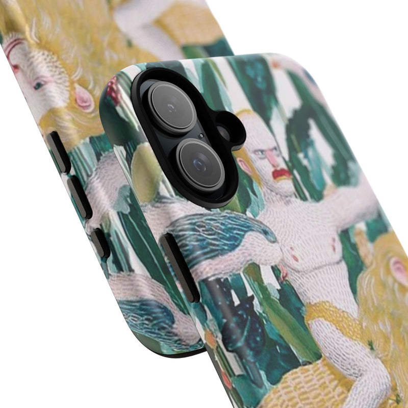 Surrealistische Man met Vogels op Leeuw