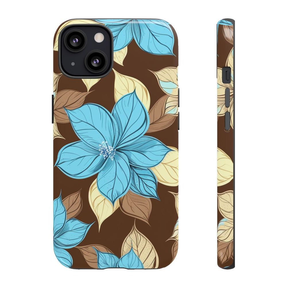 Turquoise en Beige Bloemenpatroon