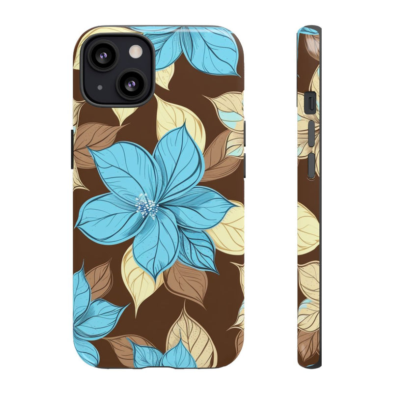 Turquoise en Beige Bloemenpatroon