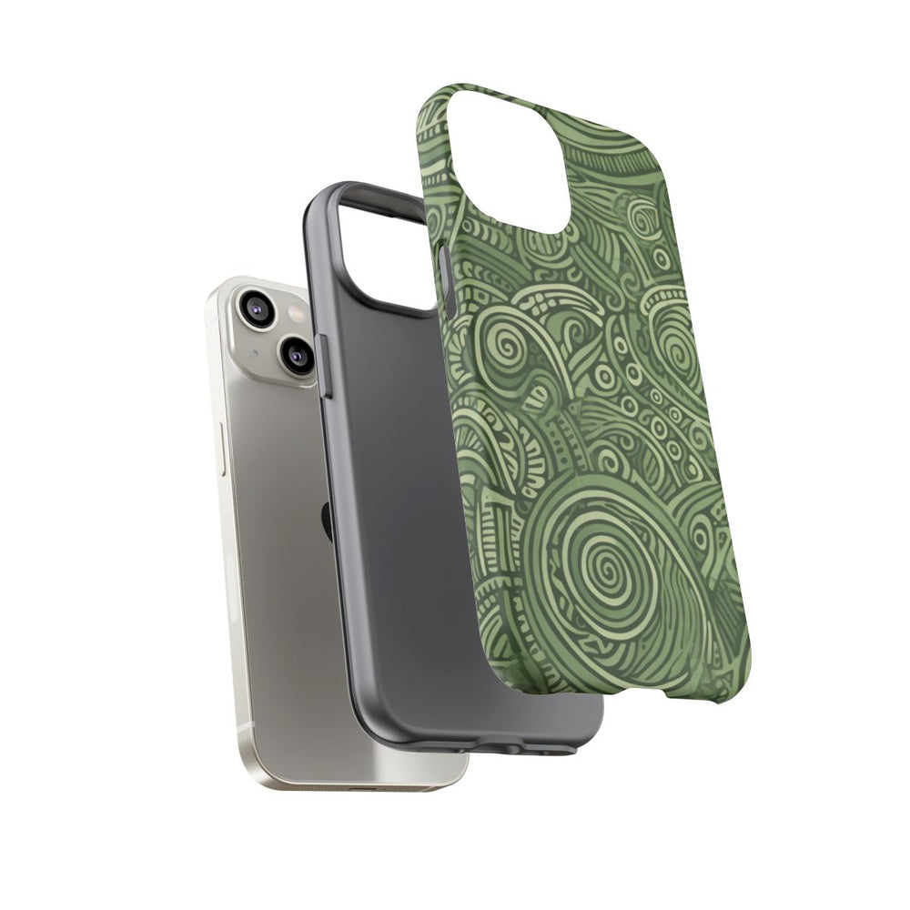 Abstract Groen Tribal Doodle Patroon
