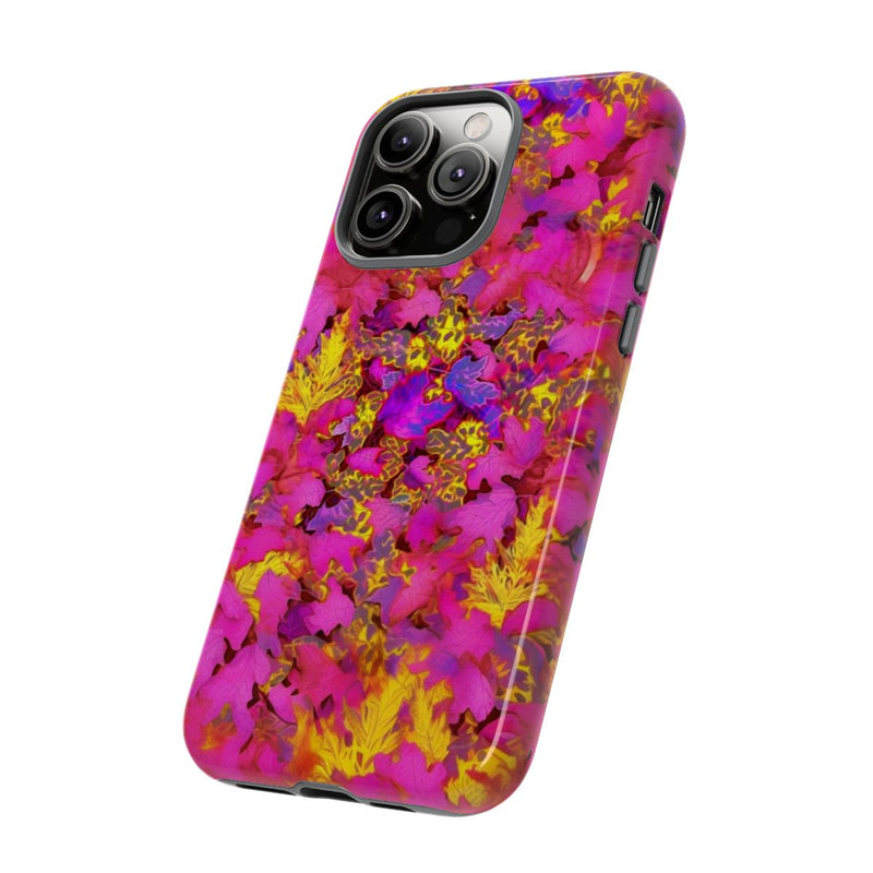 Levendig Roze-Geel Bladerenpatroon