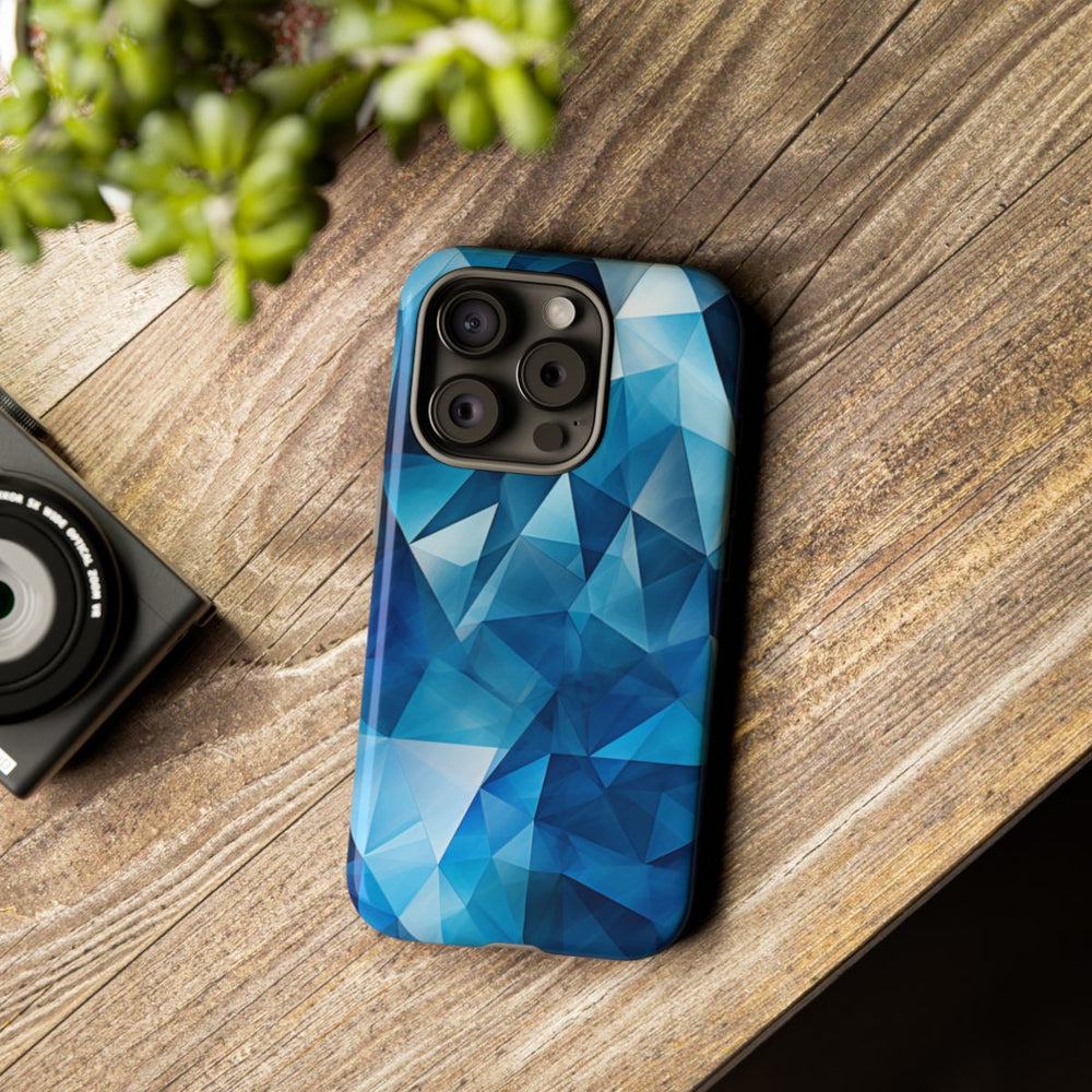 Blauw Geometrisch Driehoekenpatroon