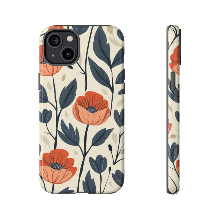 Oranje en Blauwe Bloemenpatroon