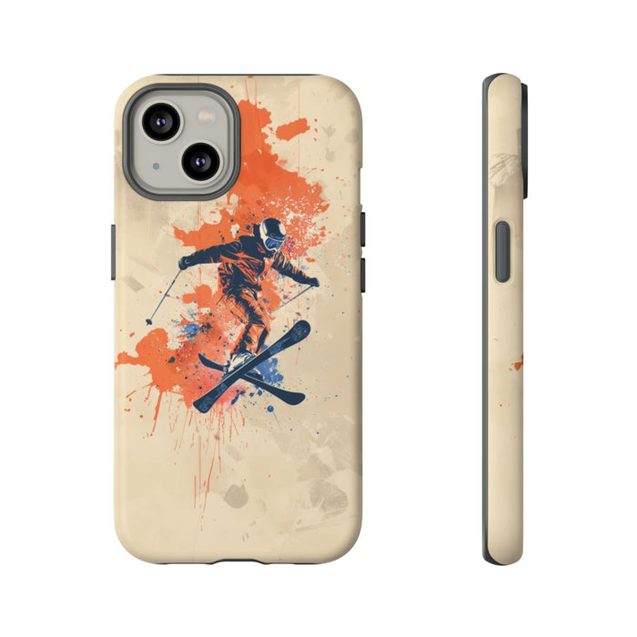 Skiër met Verfspatten