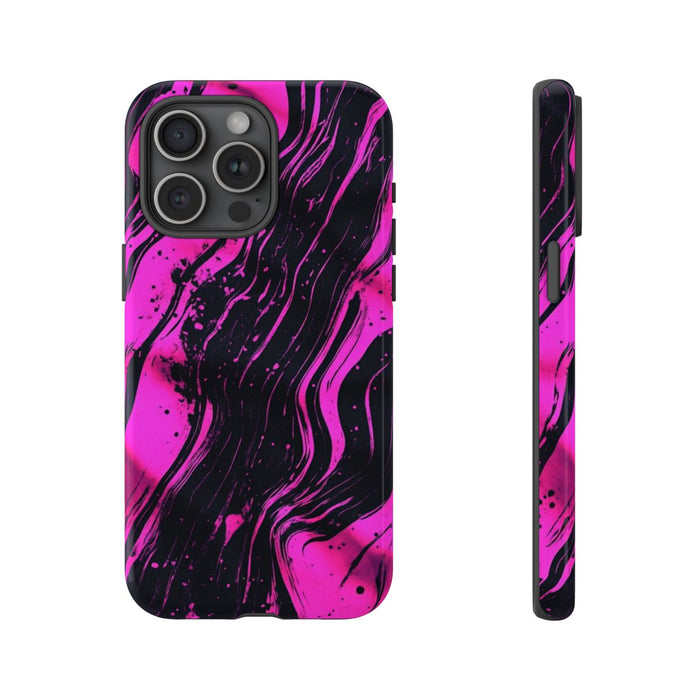 Neonroze en Zwart Abstract Patroon