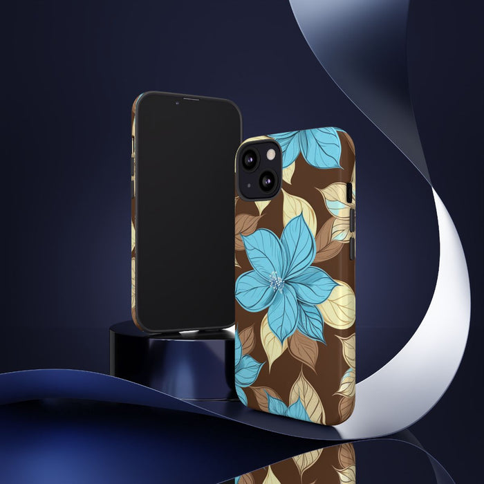 Turquoise en Beige Bloemenpatroon