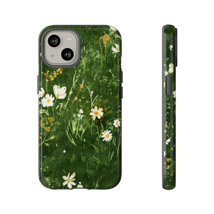 Groene Weide met Witte Bloemen