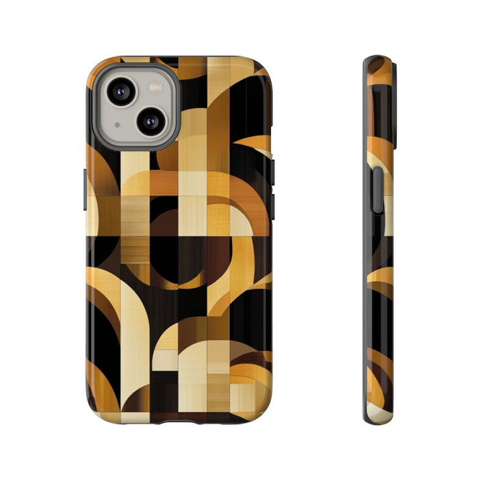 Geometrisch Bruin-Goud Art Deco Patroon