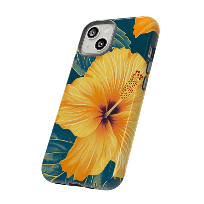 Gele Hibiscus Bloemenpatroon