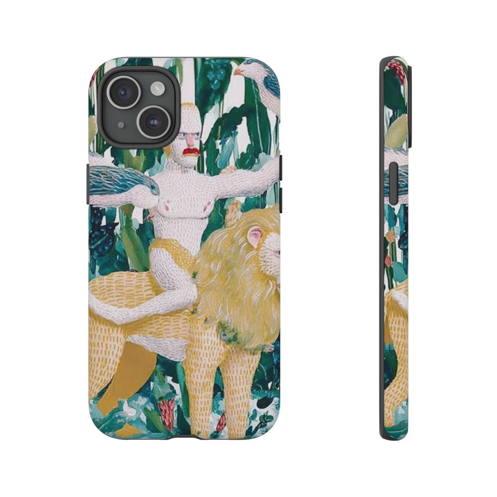 Surrealistische Man met Vogels op Leeuw