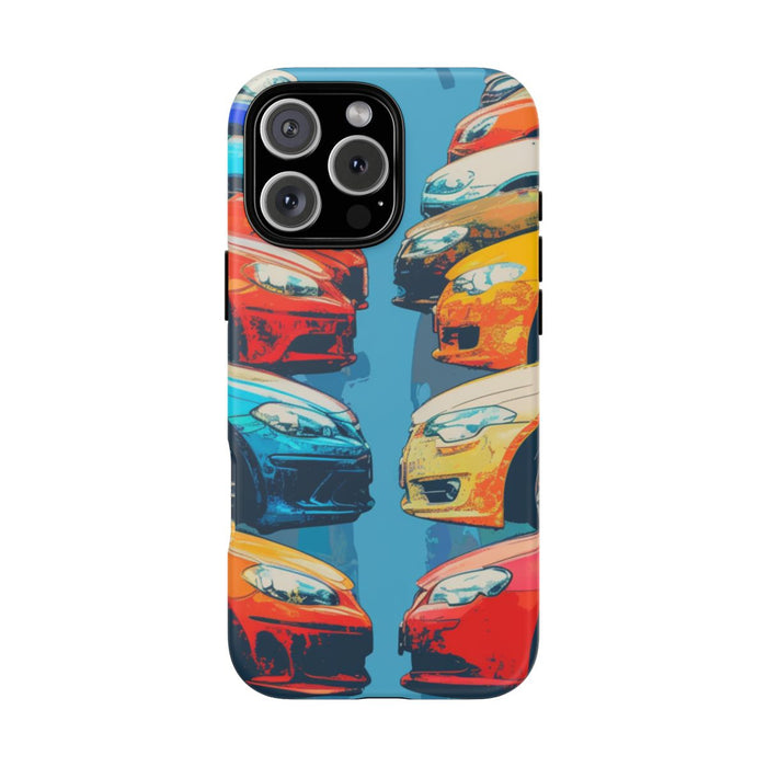 Kleurrijke Moderne Auto's in Lijntekening