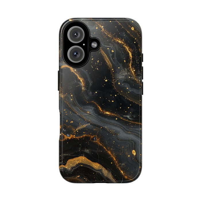 Zwart-Gouden Marmer Abstract Patroon