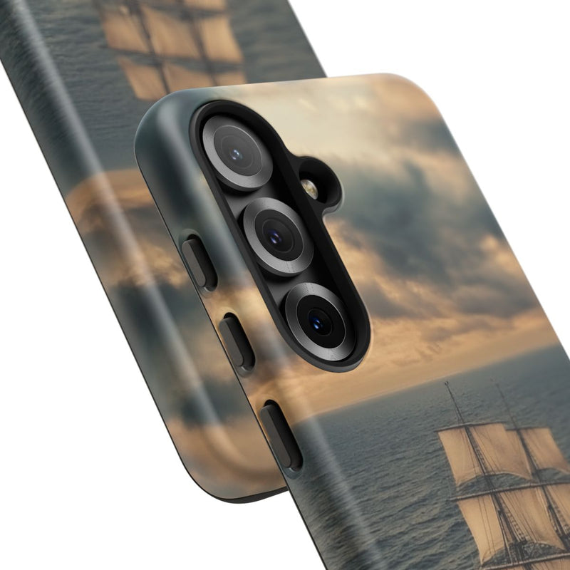 Zeilschip op Oceaan met Dramatische Lucht