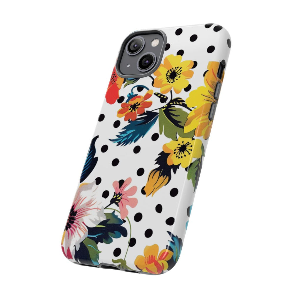 Kleurrijk Bloemenpatroon met Polkadots