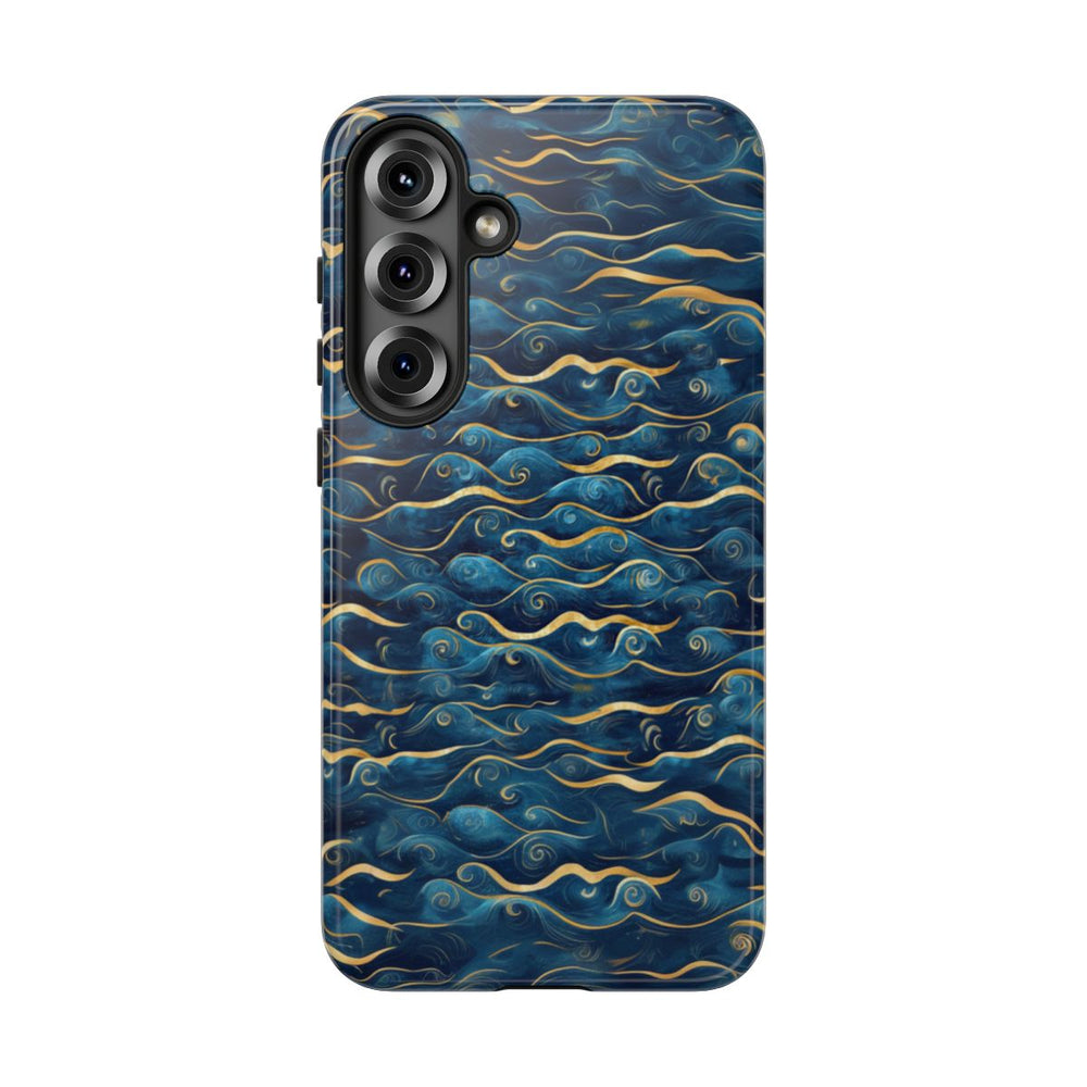 Blauw-Gouden Golfpatroon
