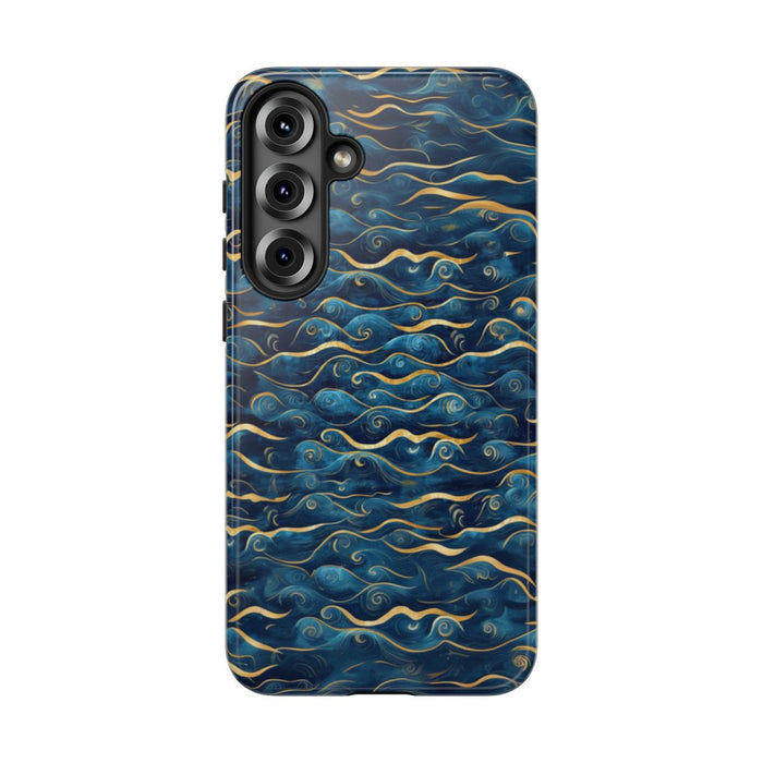 Blauw-Gouden Golfpatroon