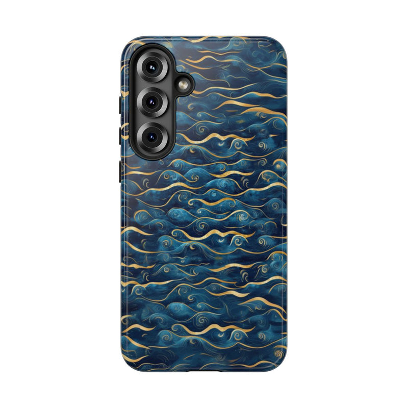 Blauw-Gouden Golfpatroon