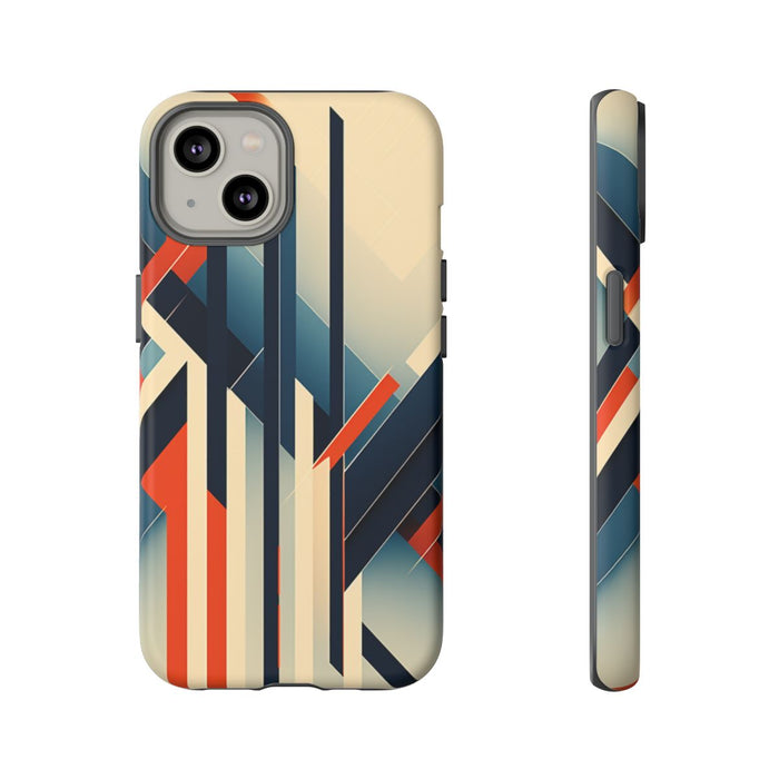 Geometrisch Abstracte Lijnen in Oranje en Blauw