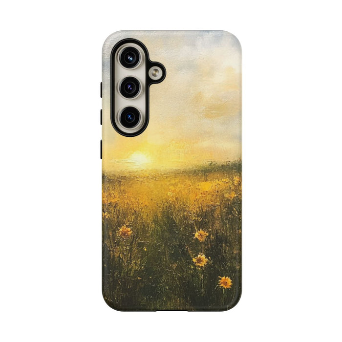 Zonnig Bloemenveld in Schilderstijl
