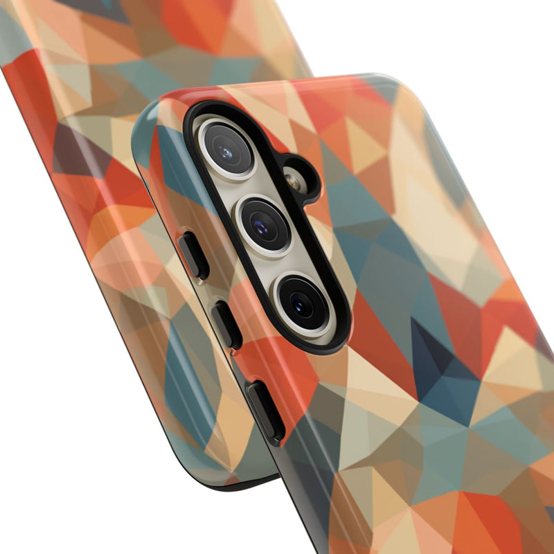 Geometrisch Abstract Patroon in Gedempte Warme Kleuren