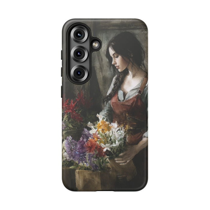 Vrouw met Gevlochten Haar en Bloemen