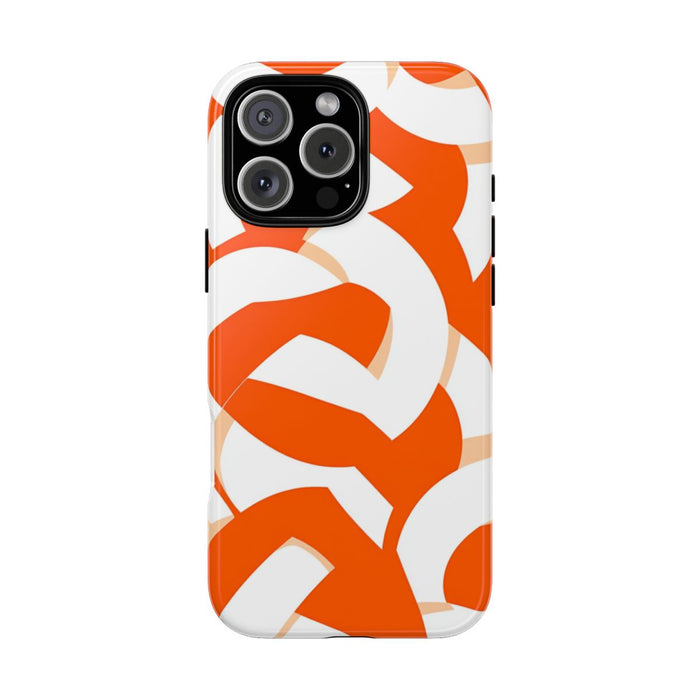 Oranje en Wit Geometrisch Patroon