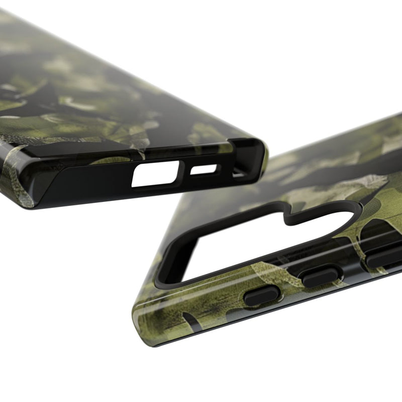 Groen Camouflagepatroon met Zwarte Abstracte Vormen