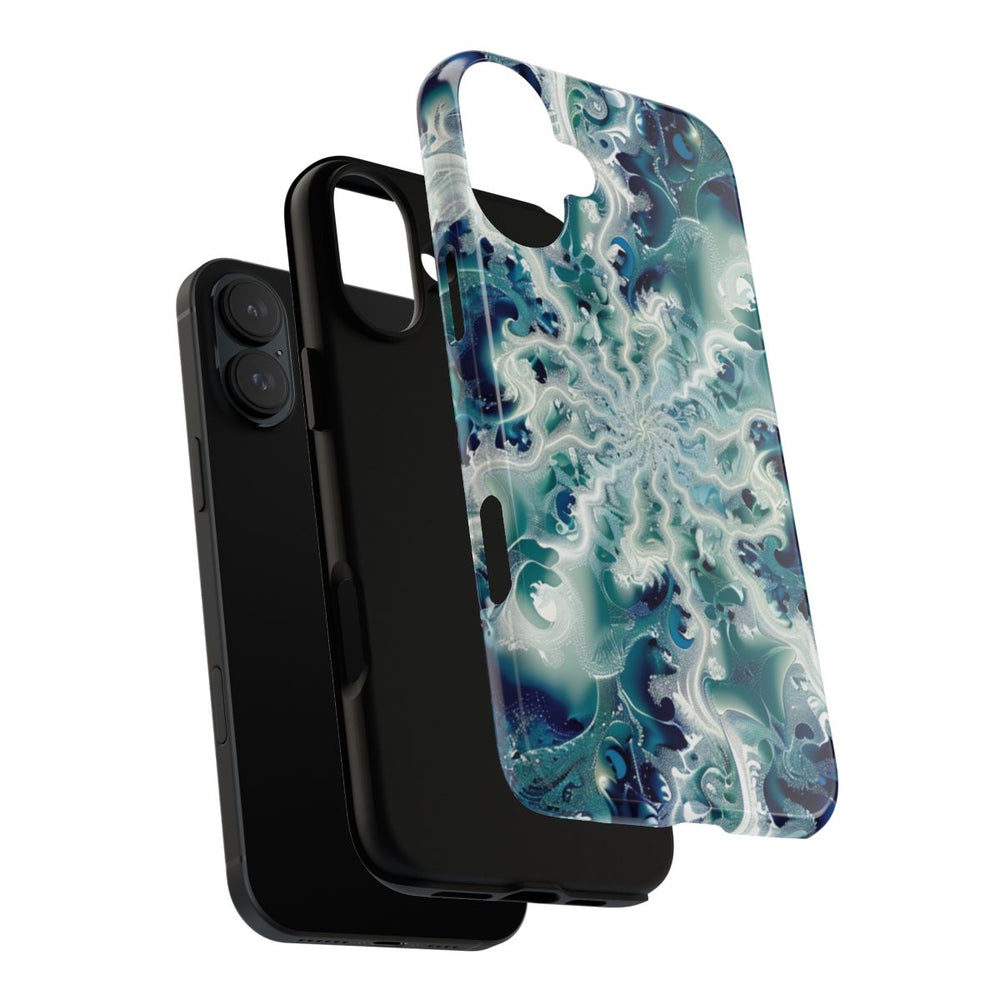 Blauw-Groene Fractalwerveling met Glans