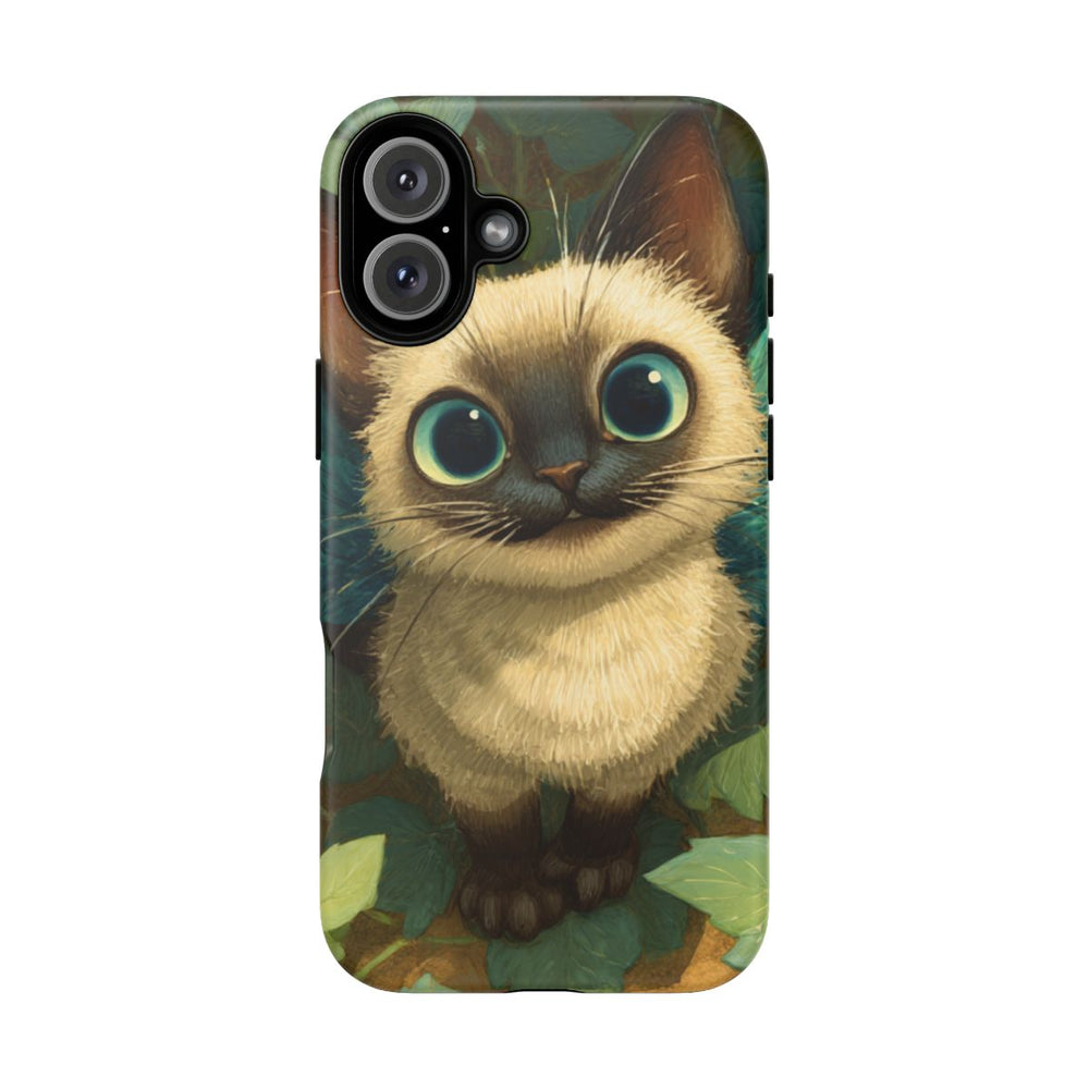 Schattige Siamese Kitten met Blauwe Vleugels Illustratie