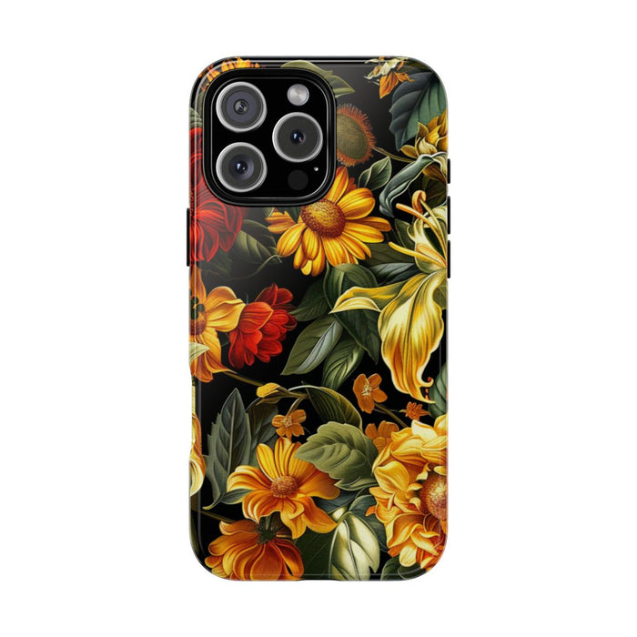 Vrolijk Gele en Rode Bloemenprint