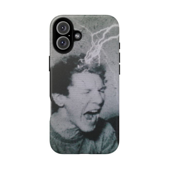 Zwart-Wit Portret met Bliksem Effect en Vintage Look