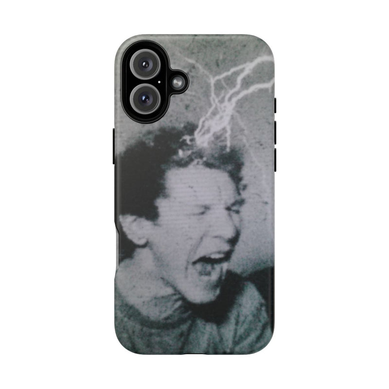 Zwart-Wit Portret met Bliksem Effect en Vintage Look