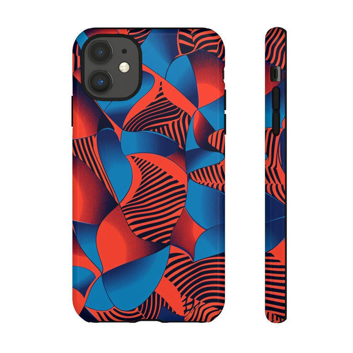 Levendig Rood-Blauw Abstract Patroon