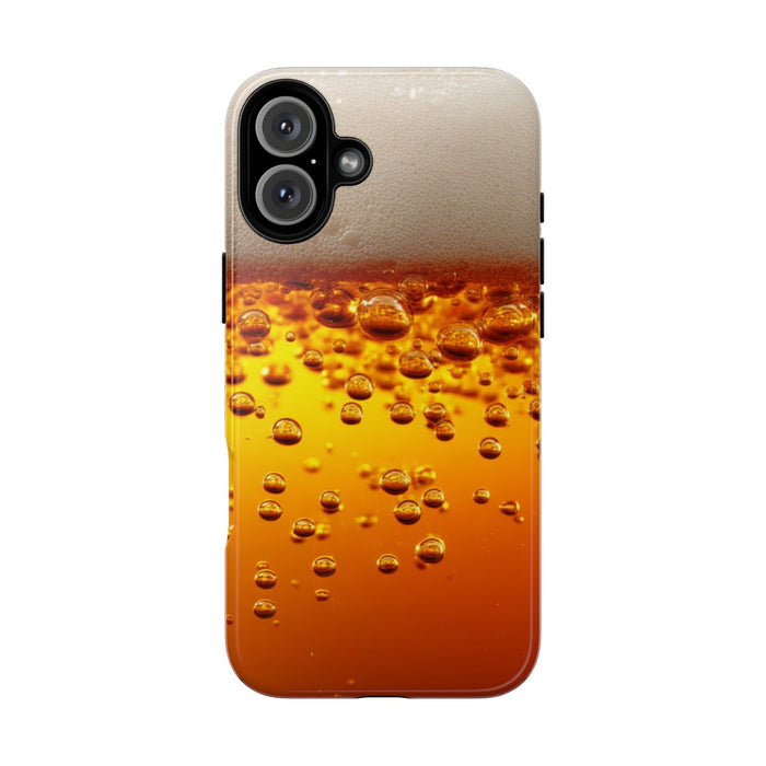 Amberkleurige Bierbellen van Dichtbij