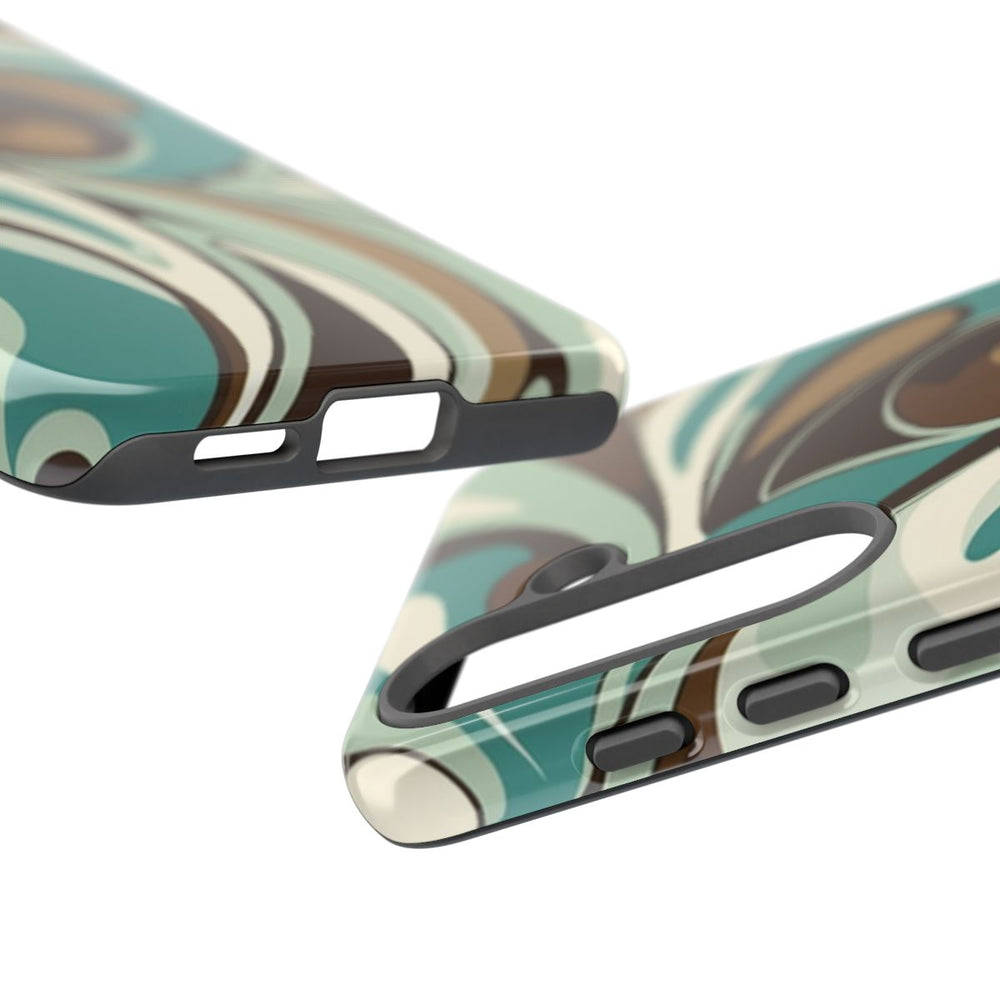 Abstracte Swirl in Teal en Bruin