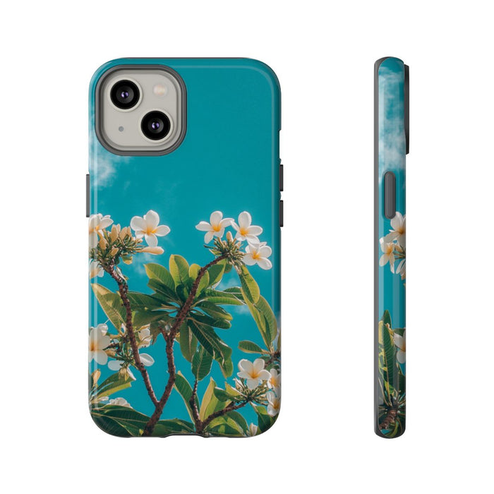 Witte Frangipanibloemen met Groene Bladeren