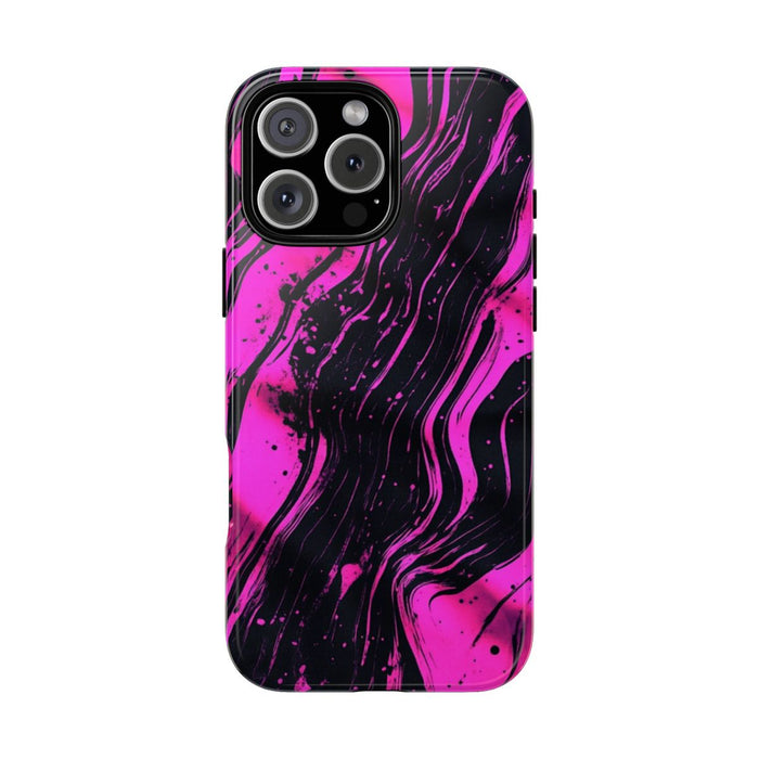 Neonroze en Zwart Abstract Patroon